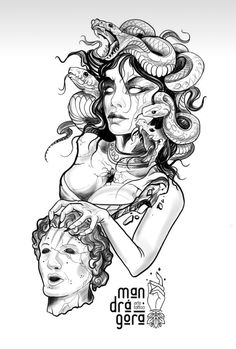 Gothic Medusa Tattoo Design, Chest Cover Up Tattoo Female, Friends Tattoo, Thigh Tat, Medusa Tattoo Design, Medusa Art, Patchwork Sleeve, Mythology Tattoos, Medusa Tattoo