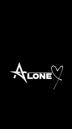 the logo for alone with a heart on it's left side and an arrow in the middle