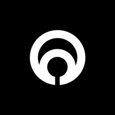 a black and white logo with the letter o in it's center, on a dark background