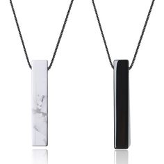 PRICES MAY VARY. Bar Pendant: 45*8*8mm(1.78*0.3*0.3") Obsidian & Howlite Black stainless steel box chain: 60cm(24") Mens Obsidian; 55cm(22") Womens Howlite Howlite white stone represents the "Yin" like the lows of life and Obsidian black stone represent "Yang" like highs of life, this his and hers yin yang necklaces reminds you to stay balanced and have a better control of reality This couple his and hers necklaces set can be shared between a couple, friends, family members, siblings, or anyone Necklaces For Couples, His And Hers Necklaces, Matching Necklaces For Couples, Yin Yang Necklace, Couple Friends, Howlite Necklace, Floral Statement Necklace, Pearl Charm Necklace, Obsidian Necklace