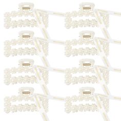 six pairs of hair clips with pearls and gold trims on each side, set of 10