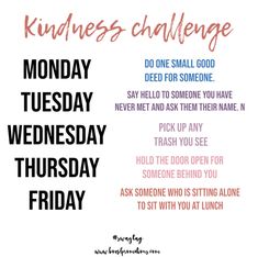 a poster with the words kindness challenge on it