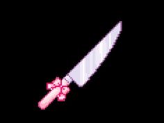 an old style knife with a pink bow on it