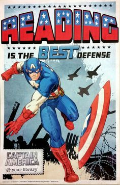 the cover to reading is the best defense by captain america and you didn't know