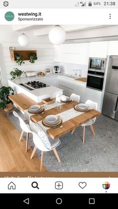 the kitchen is clean and ready to be used for dinner or other mealtimes