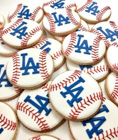 Hit it out of the park at the next big game party with these baseball cookies, personalized with your teams logo. These cookies are perfect for your kids team party, birthday party or viewing party. When ordering, indicate the team logo youd like to use.  12 delightfully delicious vanilla flavored Flavored Sugar Cookies, Sandlot Birthday, Cookies Personalized