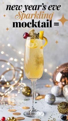 the new year's eve sparkling mock cocktail