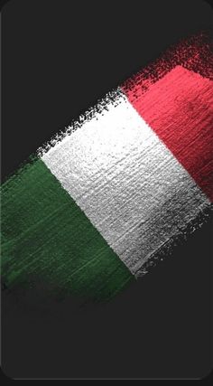 the flag of italy painted on top of a black background with white, green and red stripes