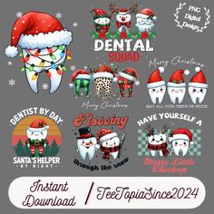 Polymer Clay Christmas Ornaments, Dental Christmas, Clay Christmas Ornaments, Dental Shirts, Teeth Dentist, Clay Christmas, Polymer Clay Christmas, Santa Helper, Christmas Png