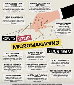 a poster explaining how to stop micromaging your team