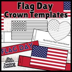 Celebrate Flag Day with creativity and pride using these fun Flag Day Crown and Headband Templates. Perfect for Flag Day crafting activities, this set includes four unique designs available in two formats: easy to cut templates and writing prompt templates.  The writing prompts included are:  My country’s flag is special because... Flag Day started because... We should honor and respect our flag by... Flag Day means to me... Crafting Activities, Student Crafts, Middle School 6th Grade, Art Classroom Decor, Prek Math