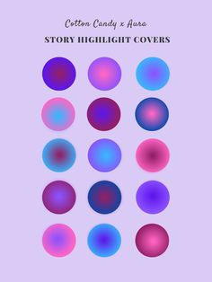 an image of different colored circles with the text story highlight covers below it in white