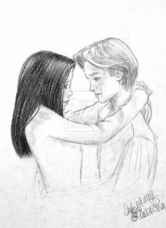 a pencil drawing of two people hugging each other with the caption, i love you so much