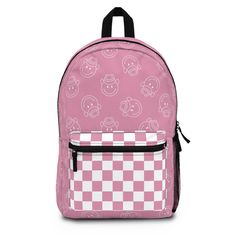 Really Nice, Cowgirl/checkered backpack for the new school year! This backpack comes in pink & white, but I can make it in another color if you message me. Have you got room for all that? With our roomy and durable backpack, you will! This bag is made from spun polyester and weights 1.3 lbs, just enough to be light, strong and long-lasting. Grab it, stow it, throw it onto the seat next to you, this backpack can take it, and so will you, wherever you go! -100% polyester-retains it's shape and dri Preppy White Standard Backpack, White Preppy Backpack, Pink Preppy Backpack For School, Preppy Pink Backpack For School, Cheap Cute Pink Backpack, Pink Preppy Rectangular Backpack, Preppy Pink Backpack, School Backpack In Gingham, Cheap Customizable Pink Backpack