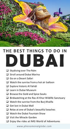 the best things to do in dubai, with text overlaying it and an image of