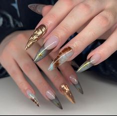 Edgy Nails, Gem Nails, Cuticle Pusher, Elegant Nails, Classy Nails, Pretty Acrylic Nails