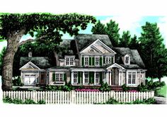 this is an artist's rendering of these country house plans for the front of their home