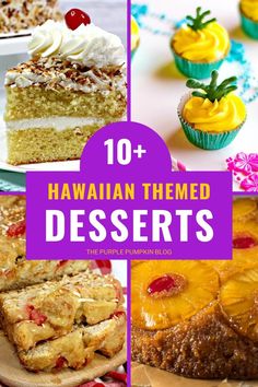 hawaiian themed desserts with text overlay