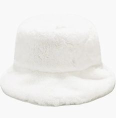 Faux Fur Hand Wash Only This Plush Bucket Hat Made Of Faux Fur, Animal-Protection, Warm. Not Itchy And Not Irritating To The Skin. Hand Wash With Cool Water. One Size Fits Most. Fit Head Circumference: 56-58cm (22.1-22.8 Inch). Keep Your Head Very Warm In Winter And Match Any Of Your Clothes. Perfect Accessory In Winter And A Ideal Gift For Christmas, Birthdays, Etc. Item No. Bb1784 Casual Faux Fur Winter Hat, White Faux Fur Winter Hat, Trendy White Winter Bucket Hat, White Hat With Faux Fur Lining For Winter, White Winter Hat With Faux Fur Lining, Casual Faux Fur Beanie Hat, Casual Faux Fur Beanie, Fluffy White Winter Hat, White Winter Bucket Hat With Short Brim