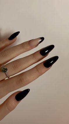 #black #blackandwhite #blackpink #nails #longnails #aesthetic #pink #tiktok Black Nail, Nail Polishes, Black Nails, Nail Polish, Nails, Ring, White, Black