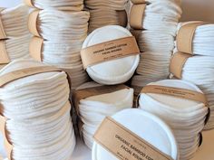 "Our quality and reusable organic bamboo cotton facial rounds are soft and a great alternative to disposable cotton balls and make-up remover. It is eco-friendly, biodegradable, and compostable. Soft, durable, and great for sensitive skin. It's perfect for removing makeup, applying toner, or cleansing the face without soaking too much. plastic-free product, packaged in recycled kraft paper. Pads and laundry bags' edges are well surged with 100% organic cotton thread for durability and to prevent Environmentally Friendly Living, Cotton Rounds, Removing Makeup, Cotton Balls, Eco Friendly Living, Cotton Ball, Cotton Pads, Sustainable Living, Zero Waste