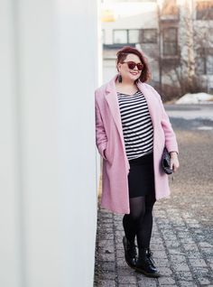 Striped Shirt Outfits, Outfits With Striped Shirts, Shirt Dress Outfit, Shirt Outfits, Brown Dresses, Plus Size Outfit, Tactical Clothing, Plus Size Coats, Striped Shirt Dress