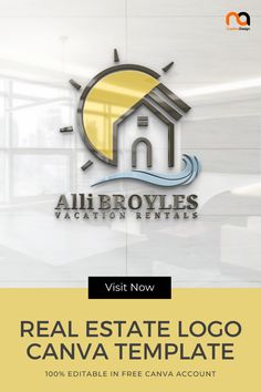 the real estate logo can be used as a business card or brochure for real estate