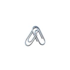 a pair of metal paper clips on a white background with clippings in the shape of an o - ring