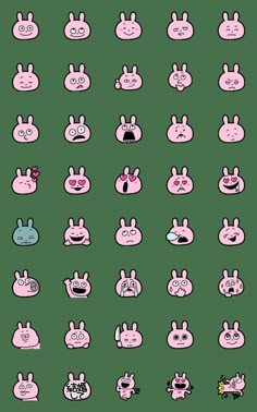 the pink bunny stickers are all different sizes