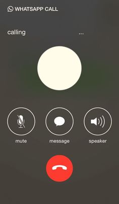 whatsapp call on the phone screen with different buttons and symbols in red, white, and black