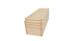 wooden planks stacked on top of each other in front of a white background,