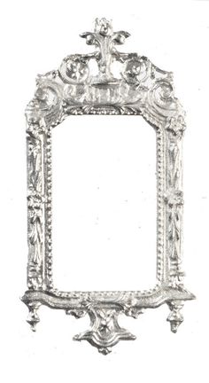 an ornate silver frame on a white background