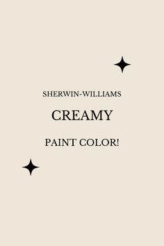 the front cover of shewin - williams's creamy paint color, featuring stars