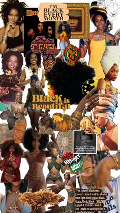 an image of black women collaged in different styles and colors, all with their names on them