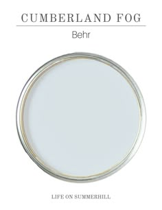 a white plate with the words'behr life on summerhill'written below it