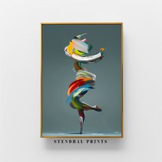 an abstract painting with the words stendral prints on it