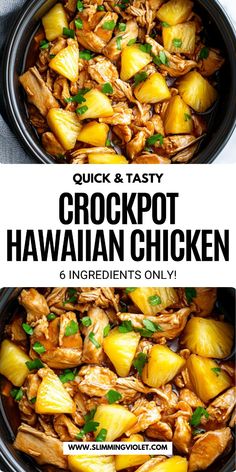 the recipe for crockpot hawaiian chicken with pineapples and cilantro