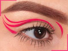 NEON PINK is a matte eyeliner. Comes with a FREE eyeliner brush!  NEW! Our water activated eyeliners are so easy to use and will last forever! Simply put a drop of water. Swirl brush around to make it paste, then apply! Can also be used for eyeshadow art and body paints. Comes with a free eyeliner brush! Mineral eyeliners are made from pigments straight from Mother Earth's finest ingredients. No harsh chemicals, synthetic dyes, preservatives, fragrances, dyes, parabens, or fillers added. Non Com Grafik Eyeliner, Eyeshadow As Eyeliner, Eyeshadow Art, Cake Eyeliner, Water Swirl, Pink Eyeliner, Funky Makeup, Eyeliner Designs, Graphic Makeup