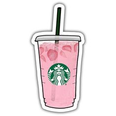 a pink starbucks drink with a straw in it