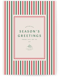 Classic and modern festive striped corporate holiday card Business Holiday Card, Corporate Holiday Card Design, Company Holiday Card, Company Christmas Card, Company Holiday Cards, Minimalist Holiday Cards, Classic Christmas Cards, Company Christmas Cards, Corporate Christmas Cards