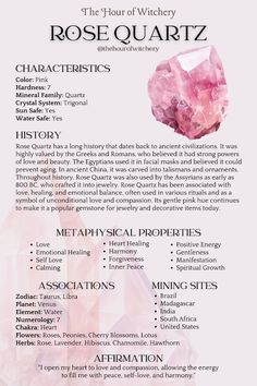 Rose Quartz Properties; Crystals, Gemstones Reference, Spiritual Healing Rose Quartz Magical Properties, What Is Rose Quartz Good For, Rose Quartz Meaning Crystal Healing, Rose Quartz Healing Properties, Rose Quartz Crystal Meaning, Raw Rose Quartz Ring, Rose Quartz Meaning, Rose Quartz Properties