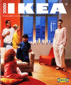 an advertisement for ikea featuring people in pajamas