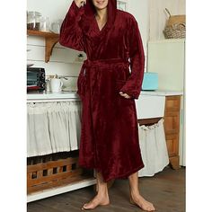 Season:Winter,Fall; Fabric:Fleece; Sleeve Length:Long Sleeve; Gender:Men's; Quantity:1 PC; Nightwear Style:Pajamas,Bathrobe,Robe,Bath Gown; Style:Stylish,Casual,Comfort; Elasticity:Micro-elastic; Occasion:Bed,Home,Daily; Age Group:Adults; Function:Warm,Comfort; Pattern:Plain; Design:Pocket; Neckline:Hoodie; Listing Date:11/08/2023; Length:; Shoulder Width:; Feel of Sensation:Comfort,Soft; Bust:; Sleeve Length: Cozy Winter Bedtime Robe, Relaxed Fit Long Sleeve Home Robe, Mens Red Robe, Winter Sleep Robe In Cotton, Men’s Hooded Robe, Men's Robes, Pajama Robe, Mens Pajamas, Fashion Mode