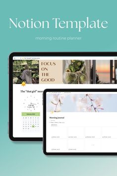 Introducing the Personal Morning Journal for Notion - a productivity tool to help start your day with intention and purpose. With sections for gratitude, affirmations, and routines, you'll be able to set goals and priorities and track progress. Eliminate distractions and focus on what matters for a successful life. Try it today! #morningroutine #morningpages #morningjournal #notiontemplate #personalplanner #notionplanner #digitalplanner #lifeplanner #dailyplanner #dailyjournal #moodjournal Journal Morning Routine, Routine Tracker, Daily Tracker