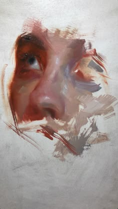 an abstract painting of a man's face