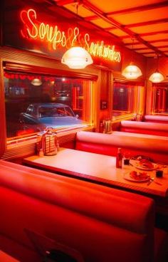 Pops Diner, Diner Aesthetic, Riverdale Aesthetic, Bedroom Wall Collage, Retro Diner, Orange Walls, Orange Aesthetic, Picture Collage Wall, Orange Wallpaper