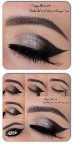 #BEAUTY ,#REALATIONSHIPS #Fashion #Outfits #Summer Outfits #Animals Eyeshadow Smokey Eye, Prom Makeup For Brown Eyes, Pretty Eyeshadow, Silver Eyeshadow, Trendy Makeup, Eyeshadow Tutorial, Blue Makeup