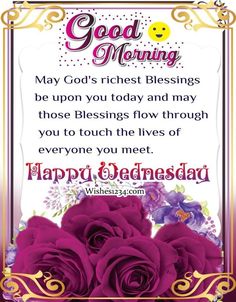 a greeting card with roses and the words good morning, may god's righteous blessing