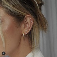 an image of a woman with ear piercings on her left ear and right ear