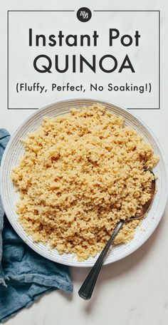 instant pot quinoa on a plate with a spoon